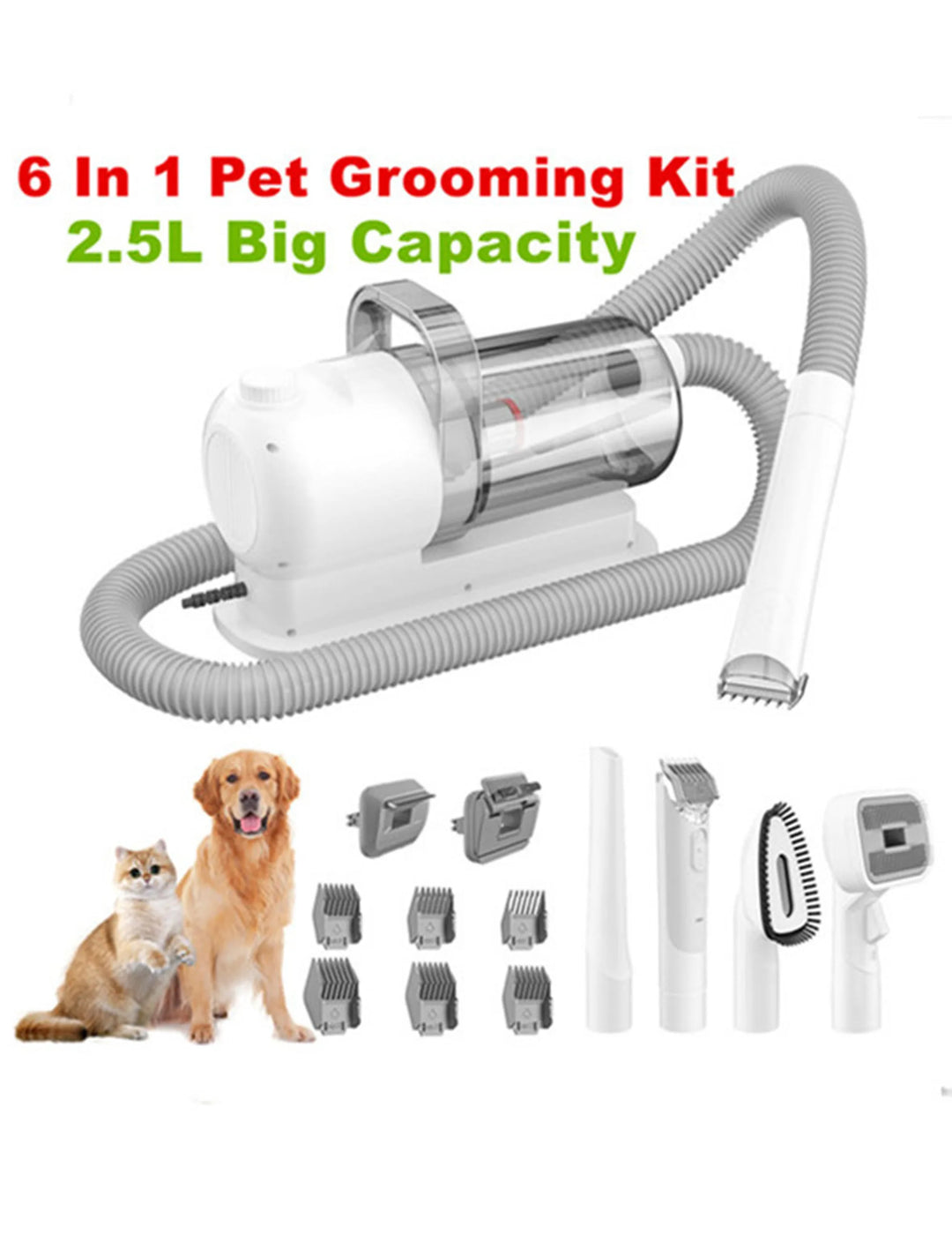 PUPCAの6in1 Pet Grooming Vacuum Cleaner PUPCA Dog Grooming Kit, 6